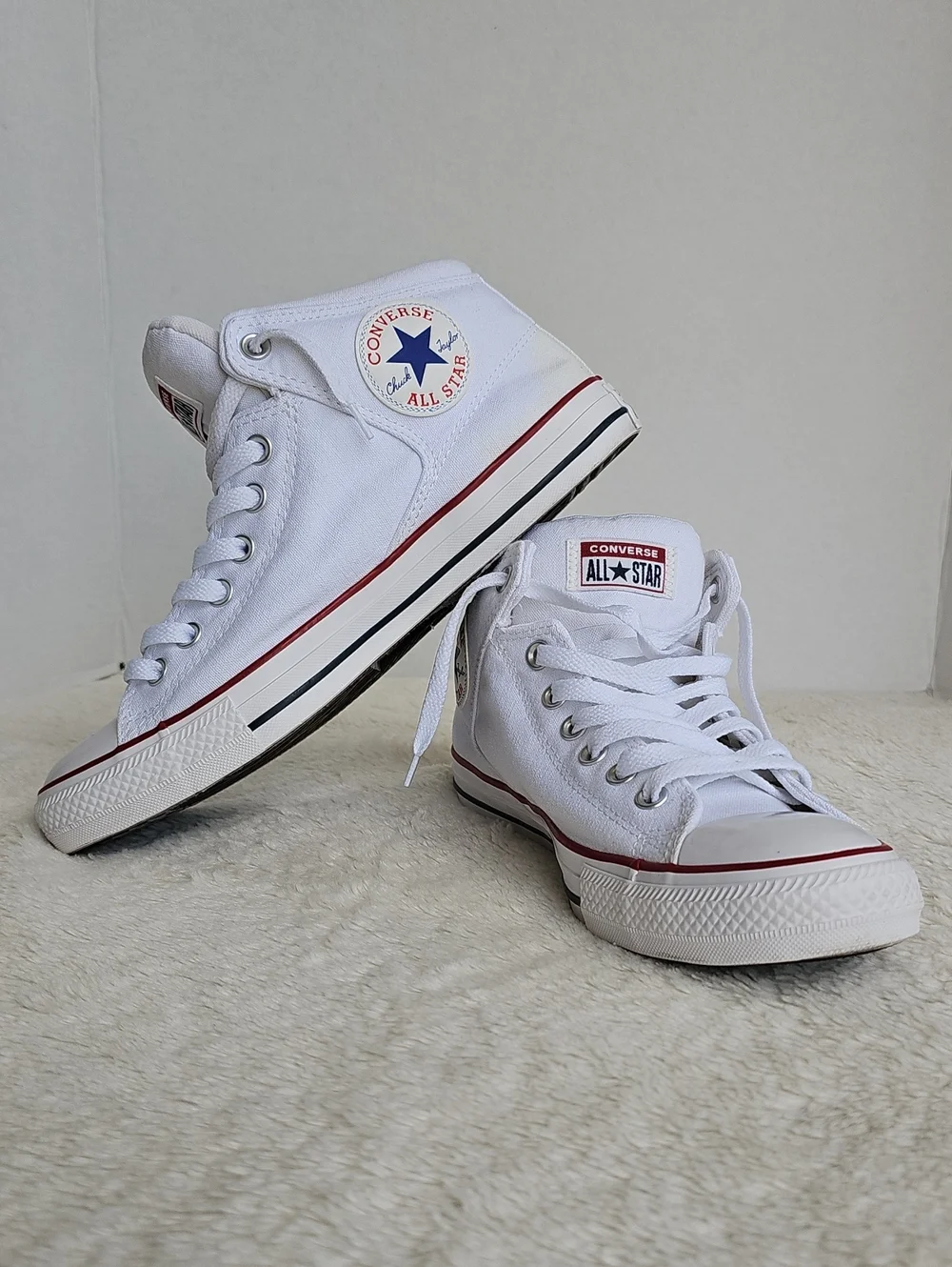 ​NWOT Converse Chuck Taylor All Star Street Mid White Sneakers Men 9 Women 11